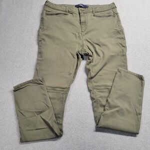 Boden Brighton Biker Skinny Pants Olive Green Moto Zipper US 14L